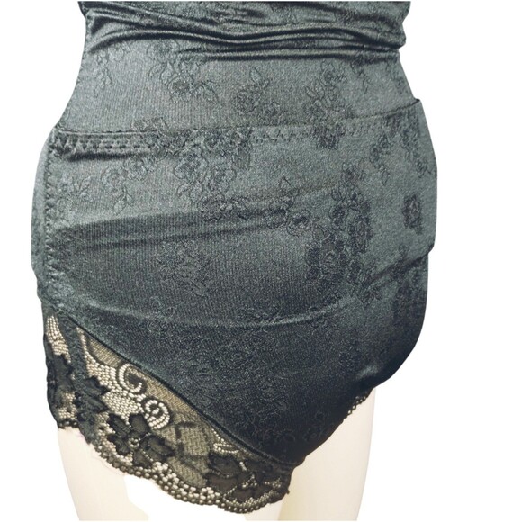 Maidenform Shapewear Girdle Women's L Black French High Cut Lace Back Flap - Picture 3 of 12